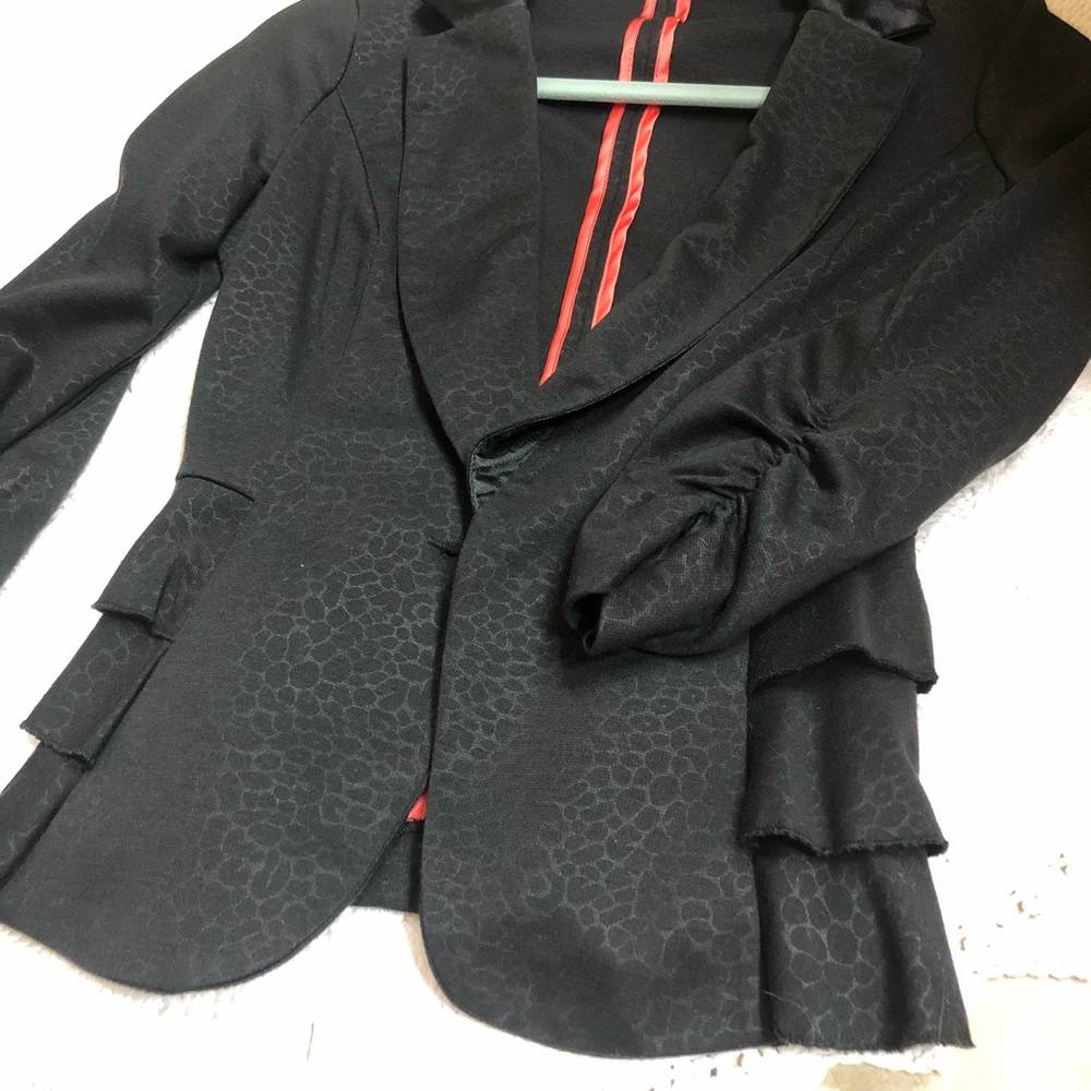 Charlotte Russe black blazer with animal print